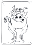 Coloriage Pumbaa Roi Lion