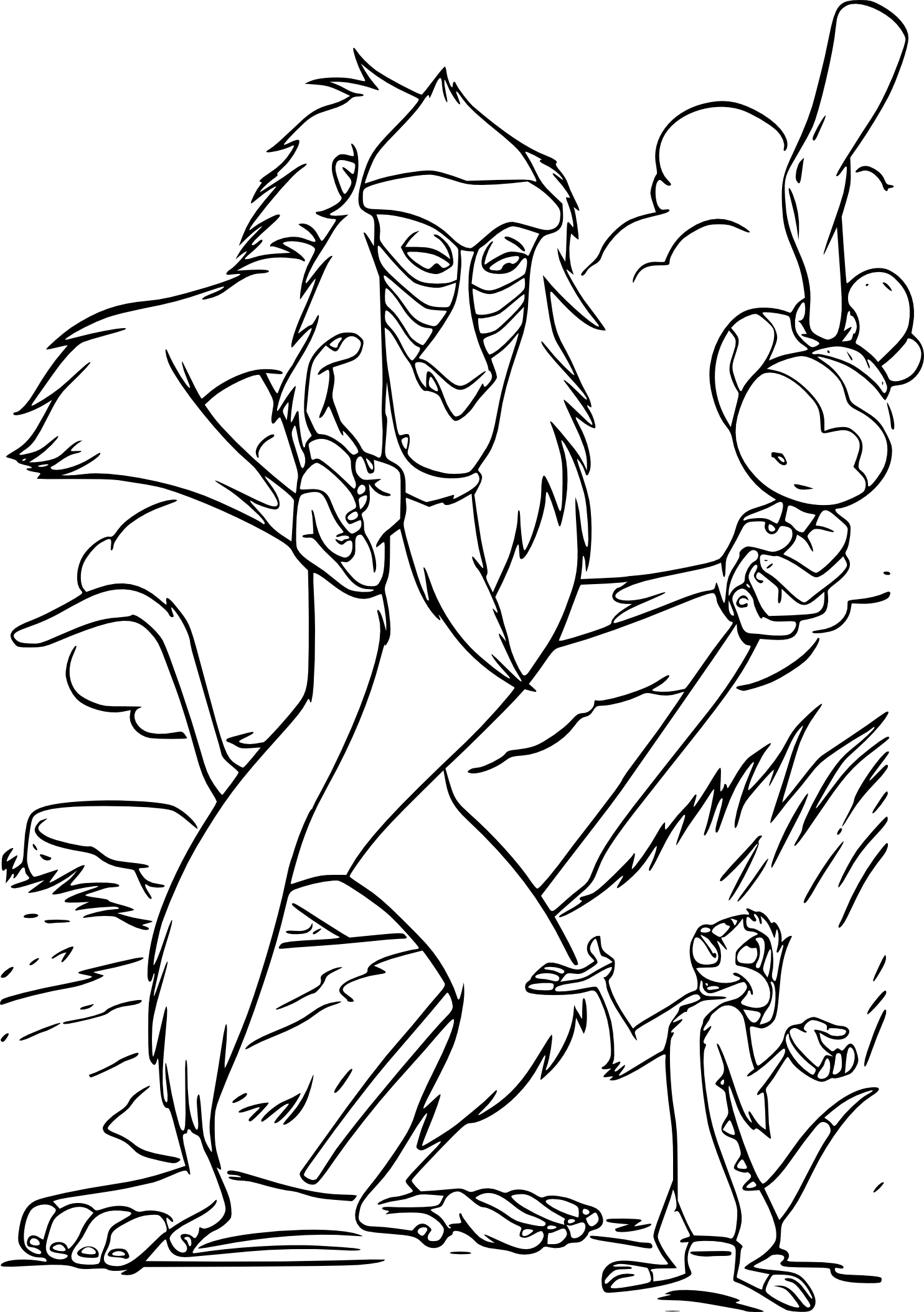 Coloriage Rafiki Roi Lion