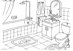 Bathroom coloring page