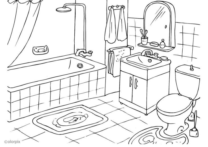Bathroom coloring page