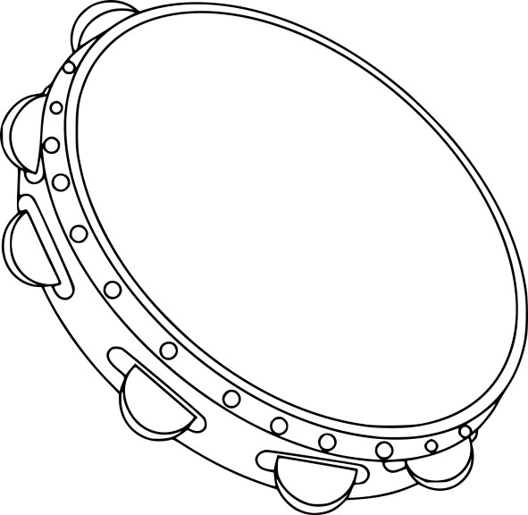 Tambourine coloring page
