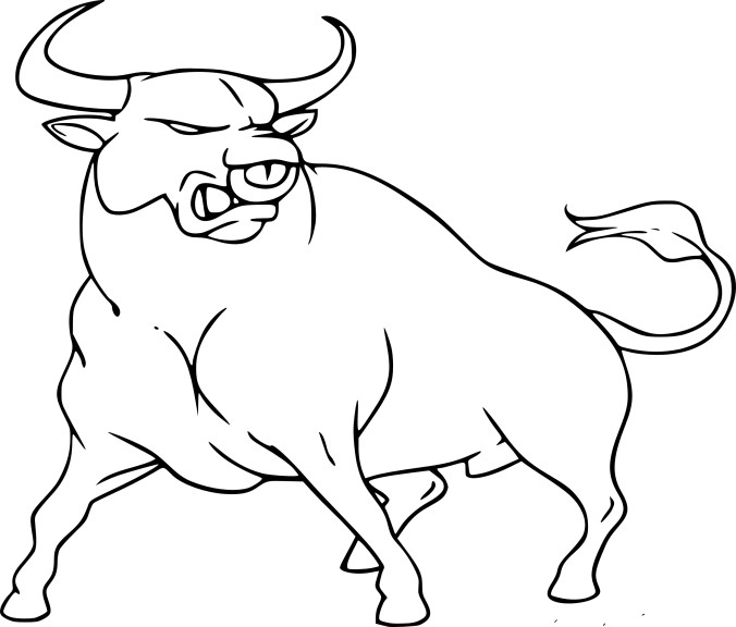 Bull coloring page