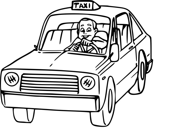 Cab coloring page