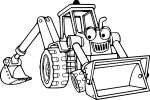 Backhoe coloring page