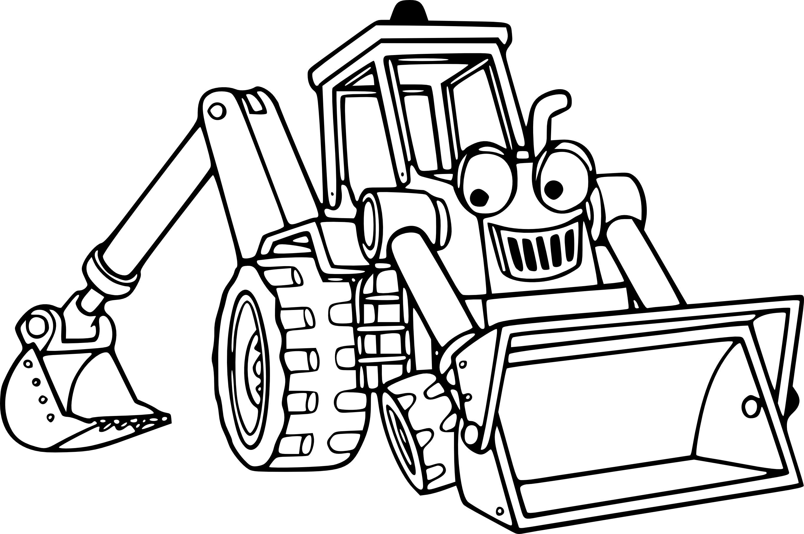 Backhoe coloring page