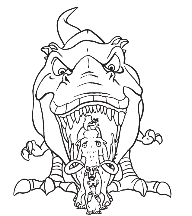 Tyrex The Ice Age coloring page