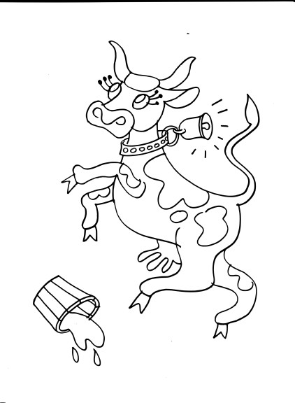 Coloriage vache folle