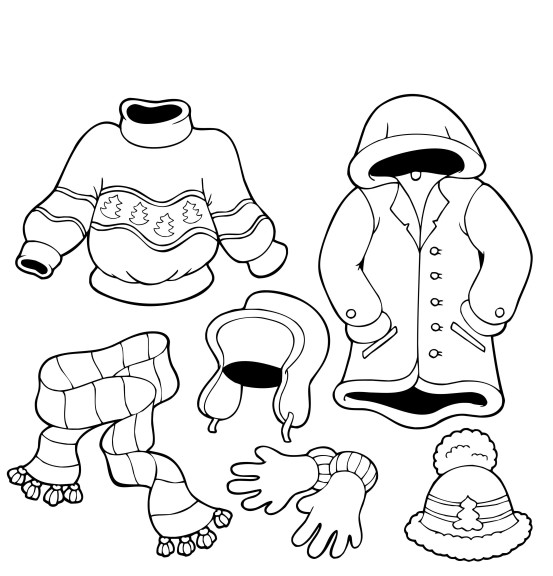 Winter Clothes coloring page