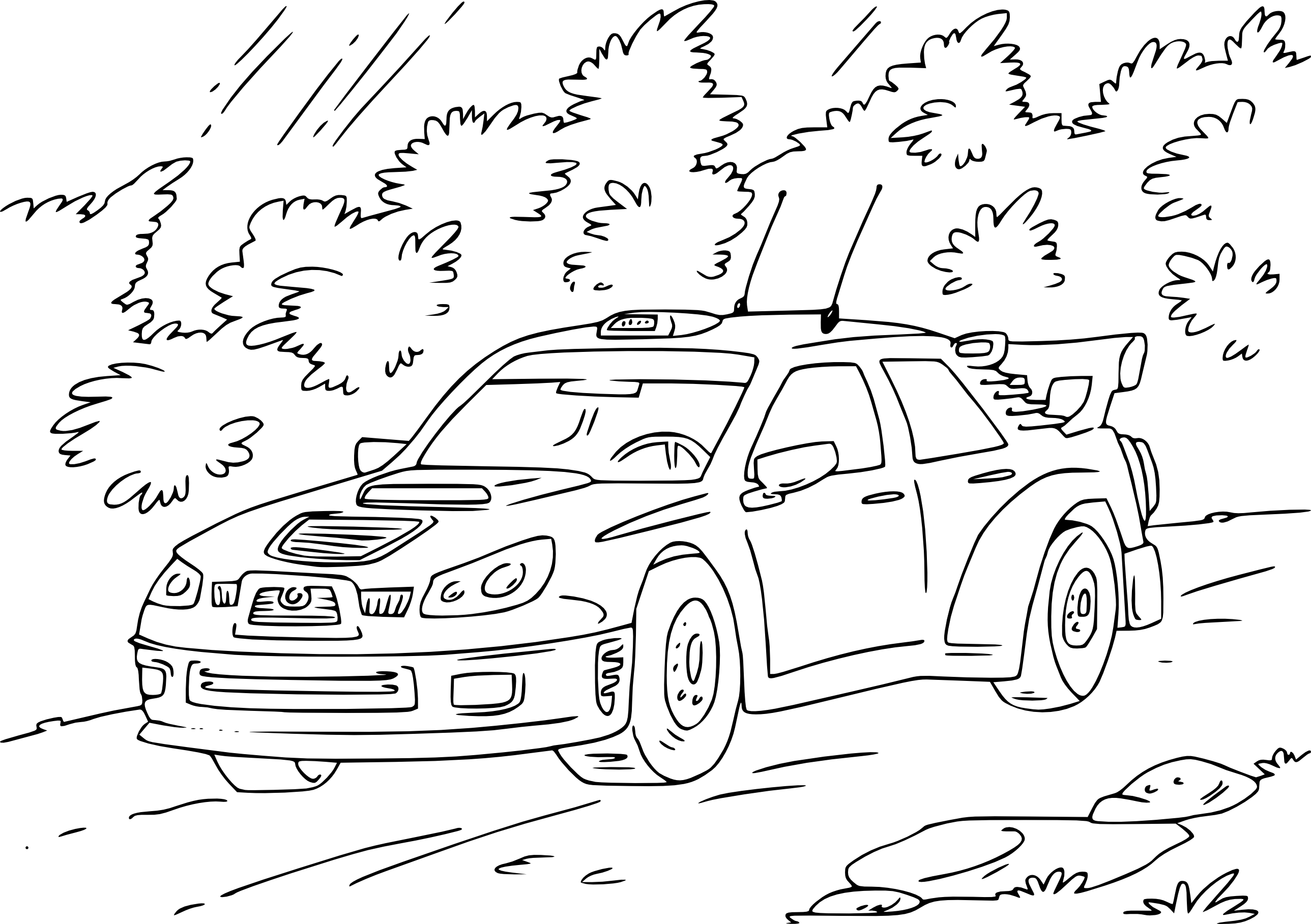 Rally Car coloring page