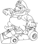 Wario Mario Kart coloring page
