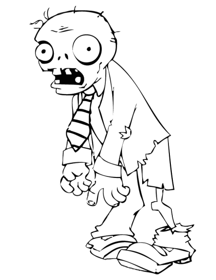 Coloriage zombie qui fait peur