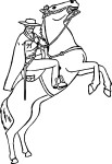 Coloriage zorro sur un cheval