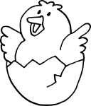 Chick drawing and coloring page