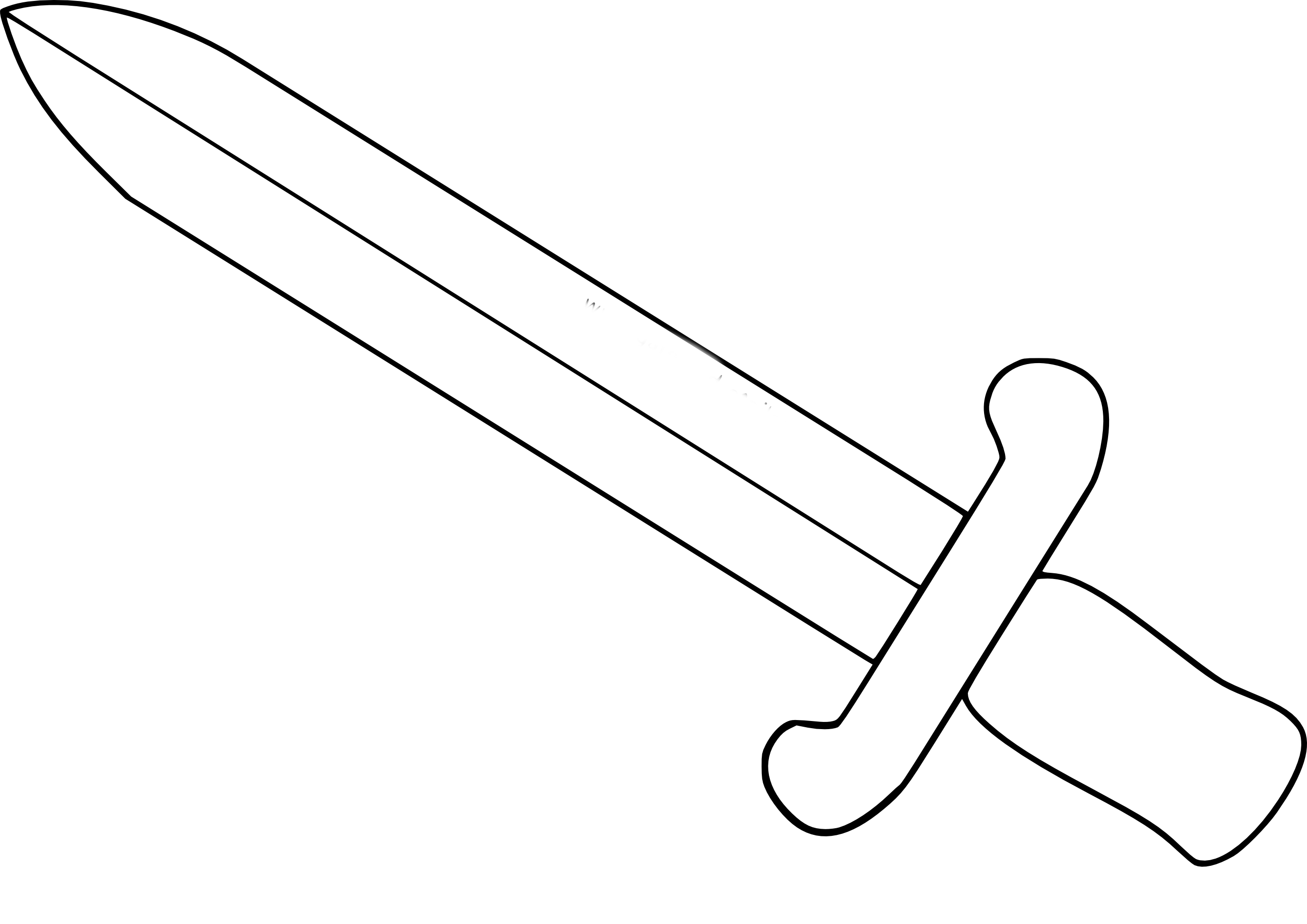 Sword drawing and coloring page