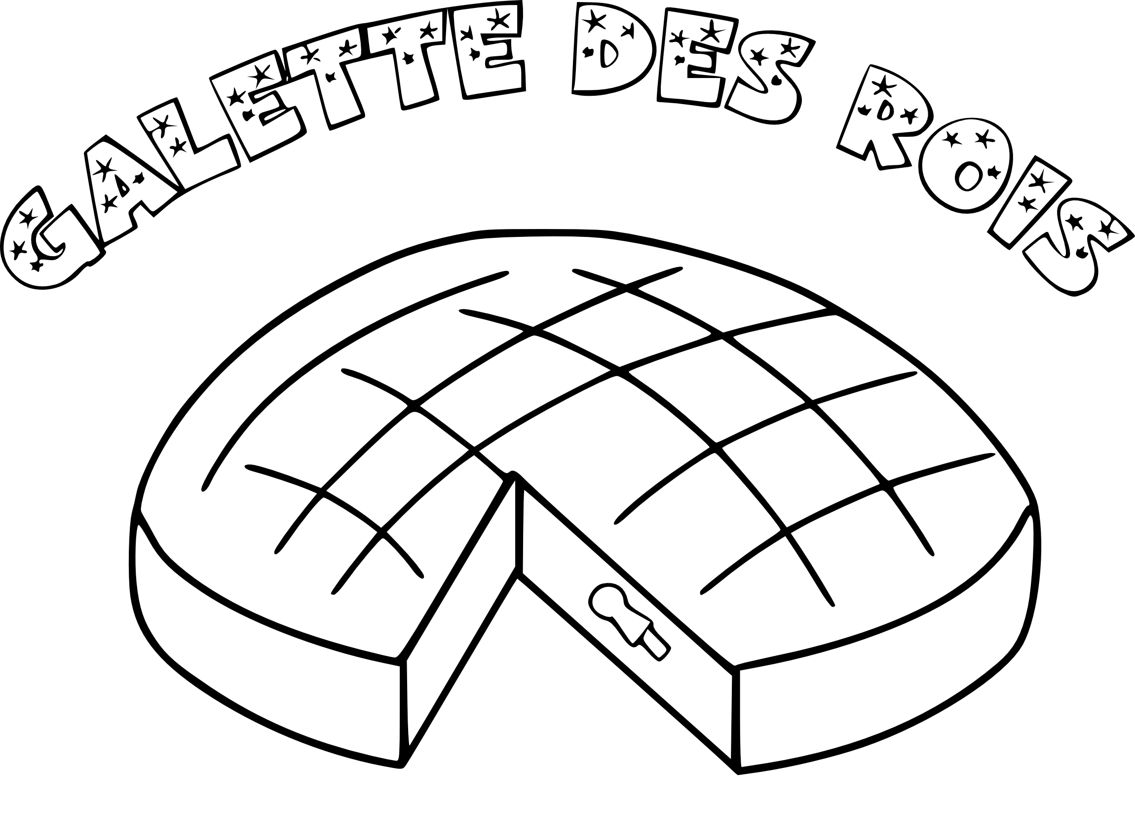 Kings Cake drawing and coloring page