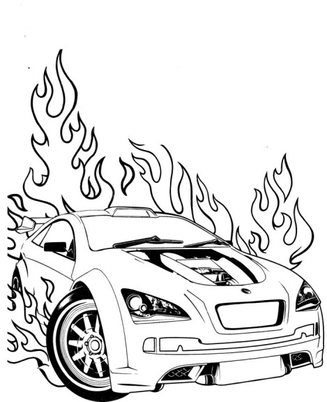 Hot Wheels drawing and coloring page