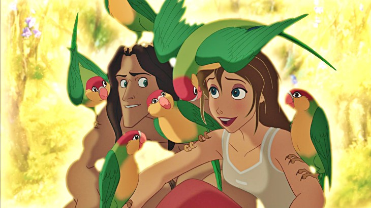 Disegno di Jane e Tarzan da colorare