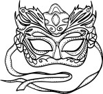Mardi Gras Mask drawing and coloring page