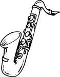 Saxophone drawing and coloring page