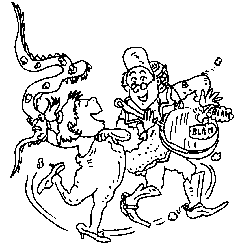 Tom Tom And Nana drawing and coloring page