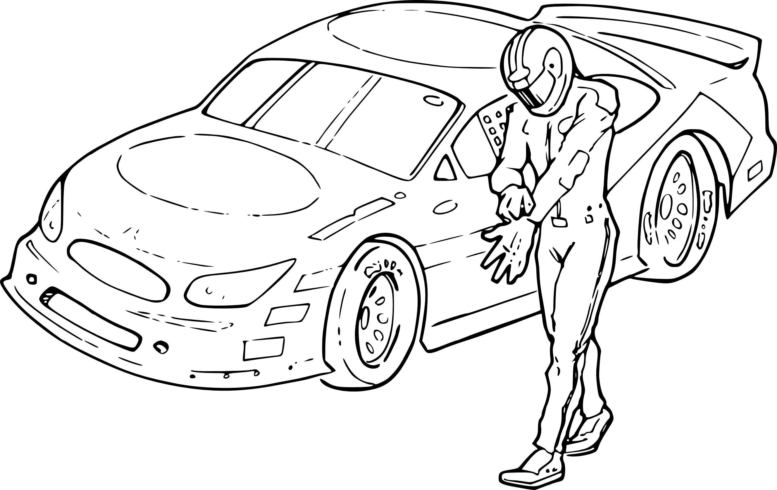 Rally Car drawing and coloring page