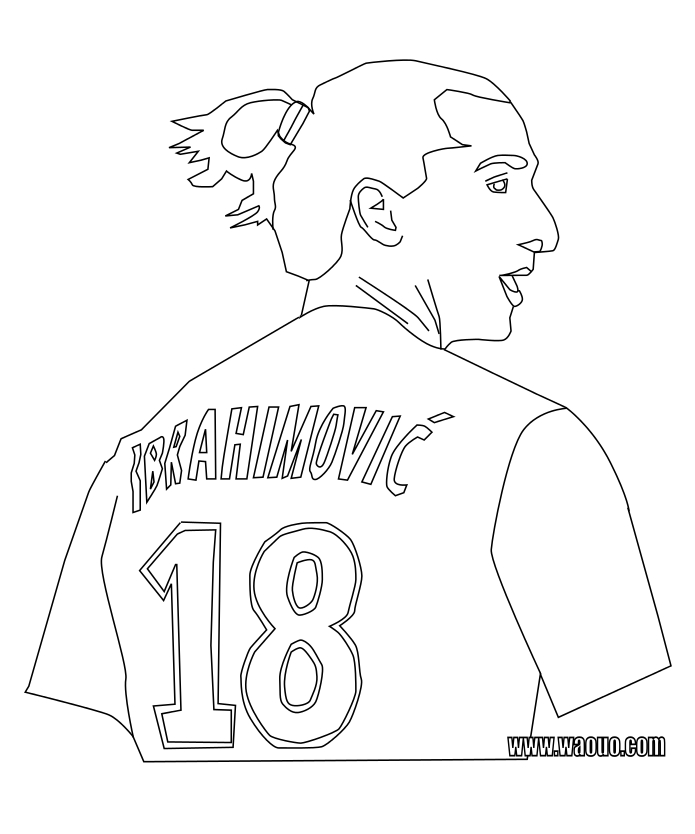 Zlatan Ibrahimovic drawing and coloring page