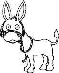 Donkey drawing and coloring page