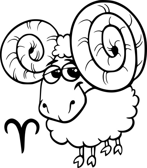 Ram drawing and coloring page