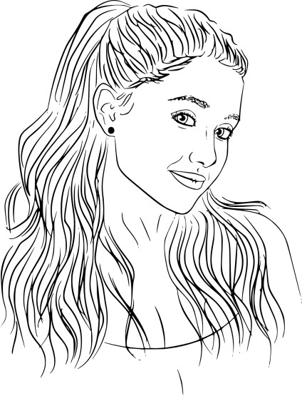 Disegno di Ariana Grande da colorare