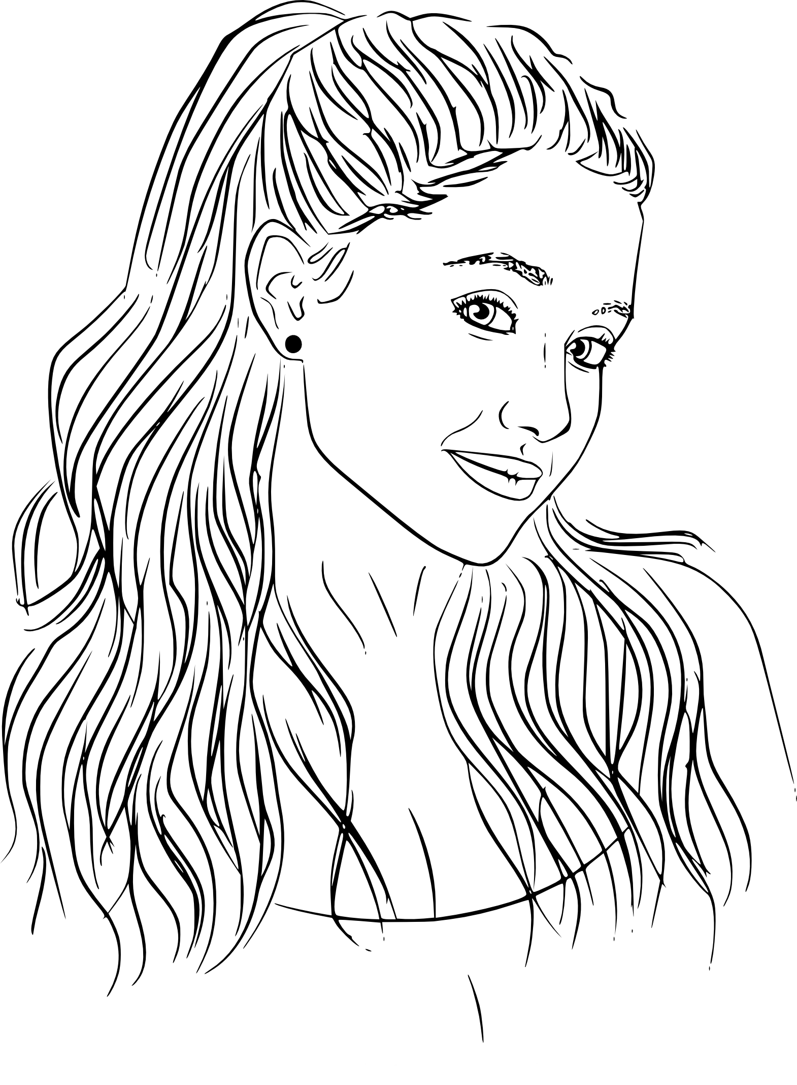 Disegno di Ariana Grande da colorare