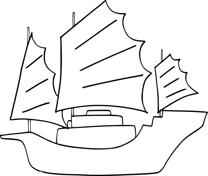 Coloriage bateau chinois