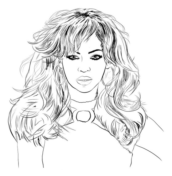 Disegno di Beyonce da colorare