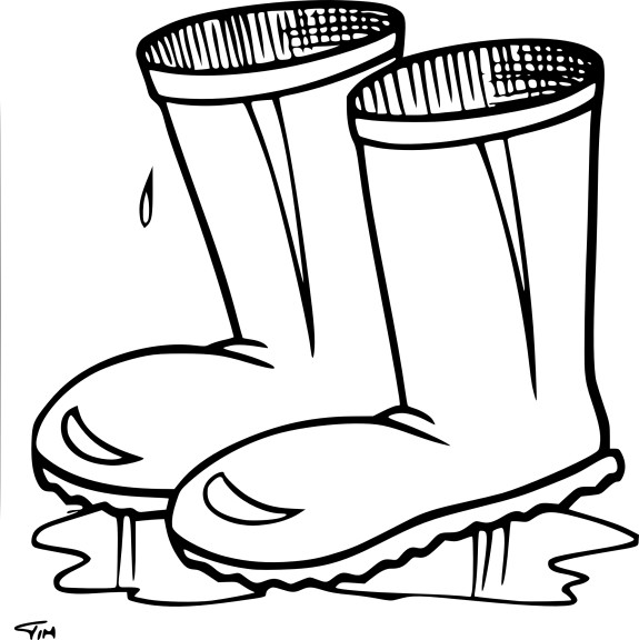 Coloriage bottes de pluie