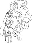 Coloriage chimpanzé dans l'espace