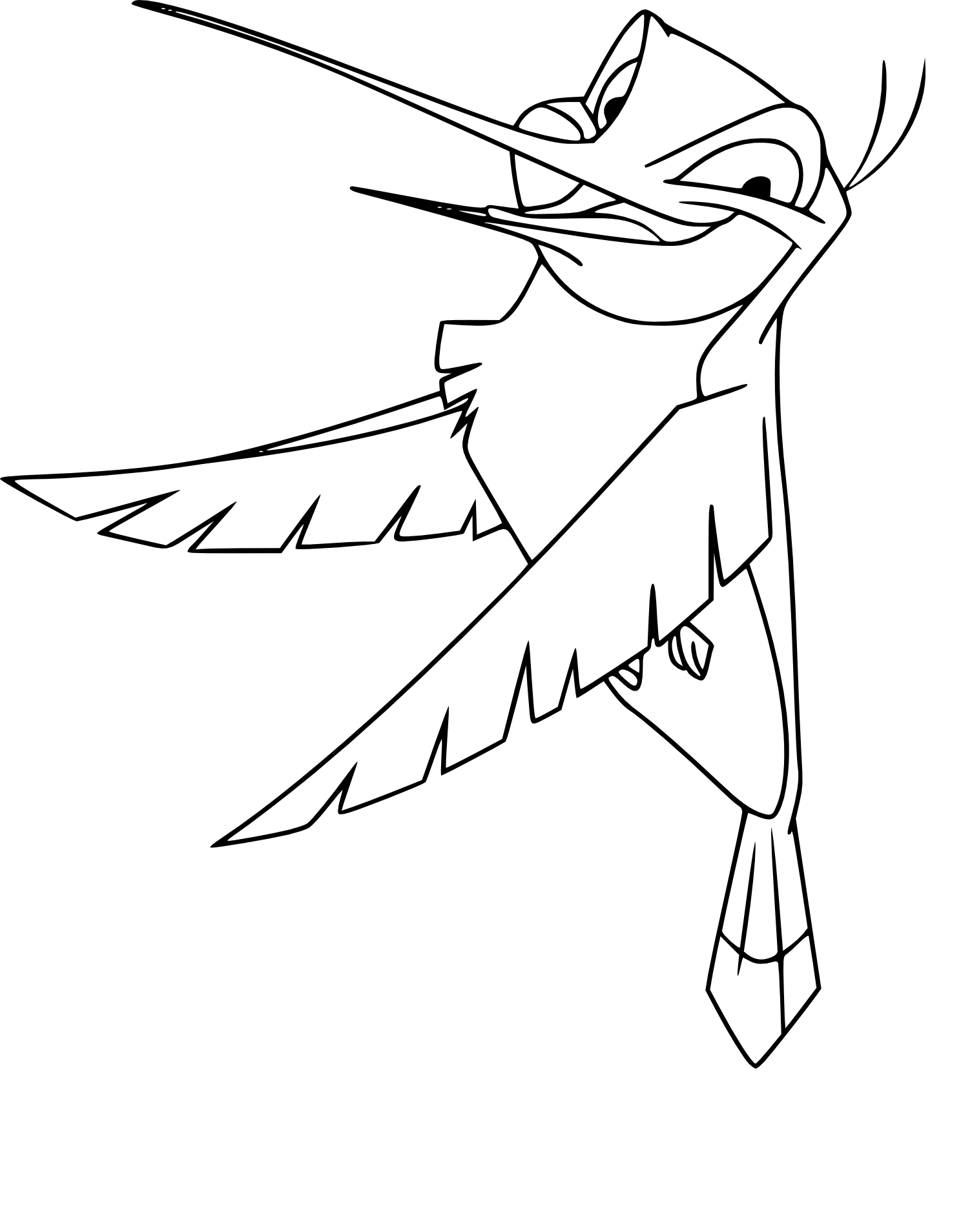 Hummingbird Pocahontas coloring page