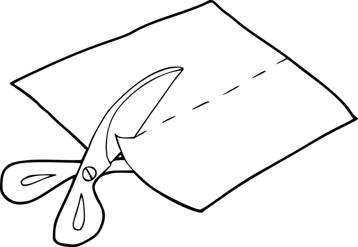 Disegno di Tagliare un foglio di carta da colorare