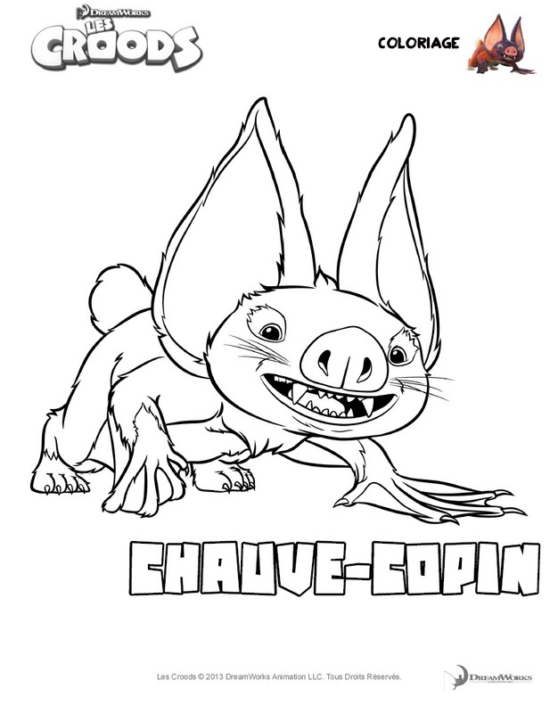 Coloriage les Croods Chauve Copin