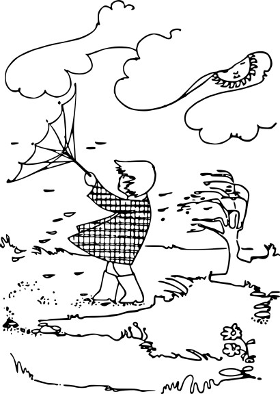 The Wind Blows Hard coloring page