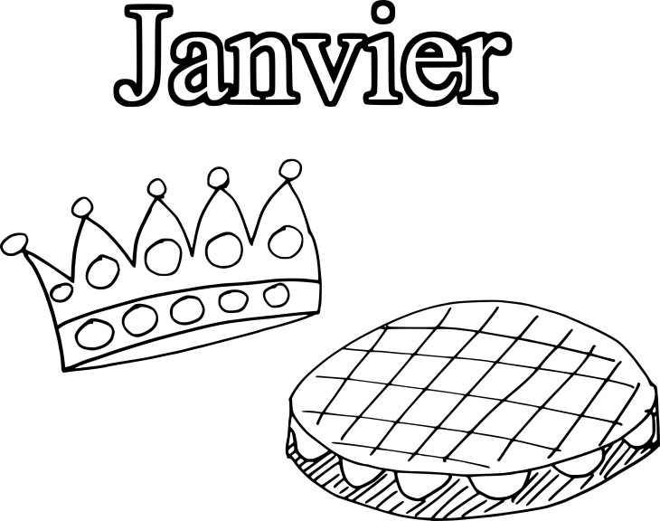 Coloriage mois de janvier