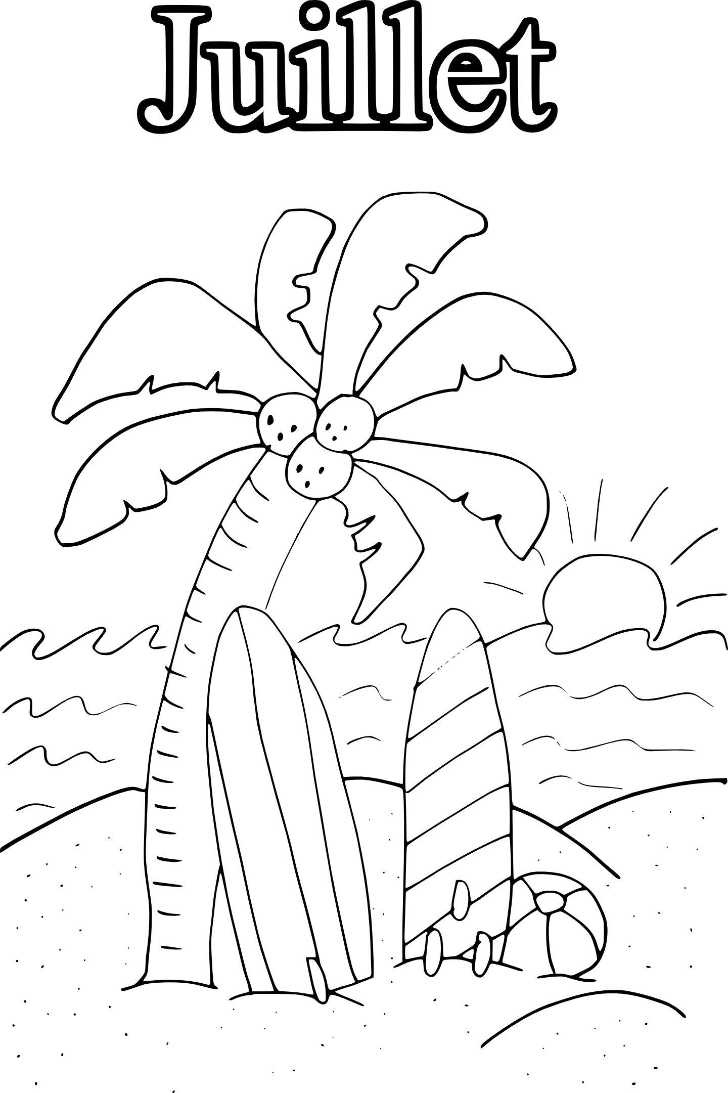 Month Of July coloring page
