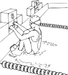 Swimming coloring page