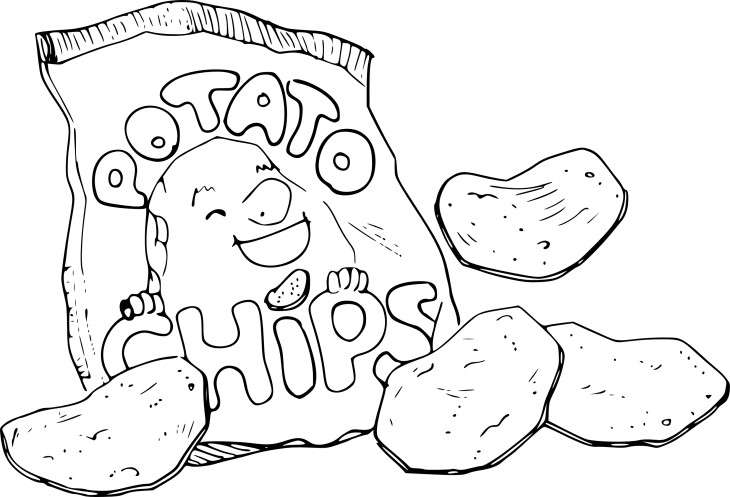 Coloriage paquet de chips