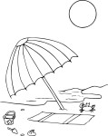 Coloriage parasol plage
