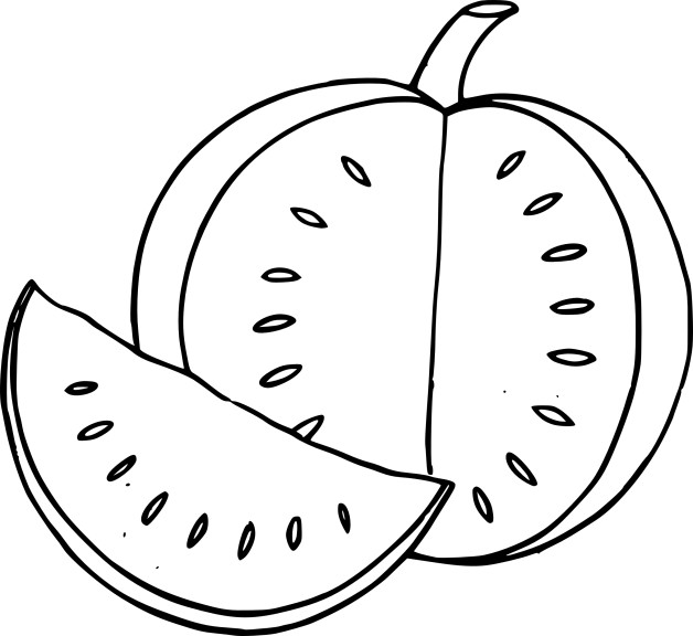 Watermelon coloring page 2