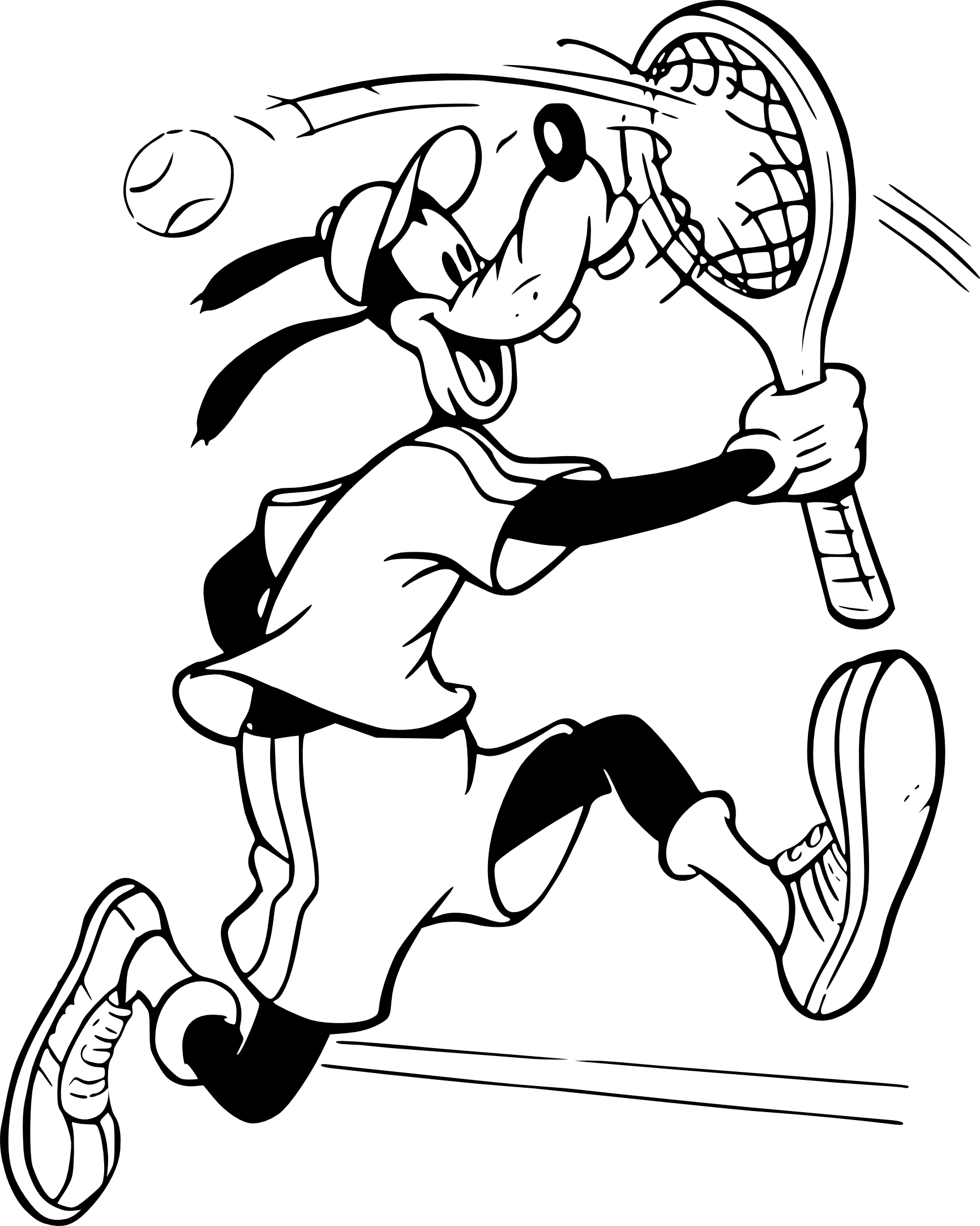 Coloriage Pluto Tennis