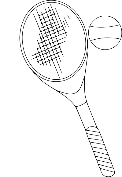 Coloriage raquette de tennis