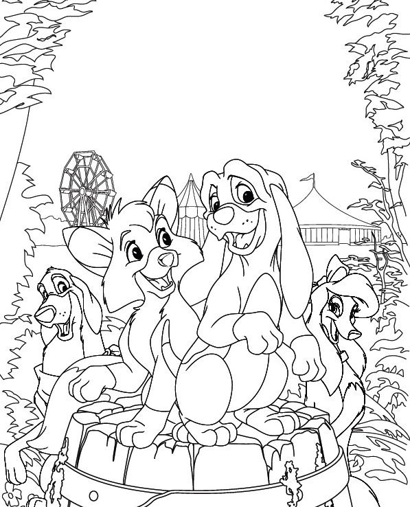Rox And Rouky coloring page