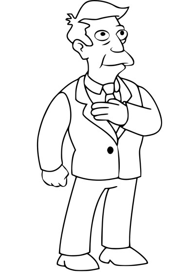 Disegno di Seymour Skinner Simpson da colorare