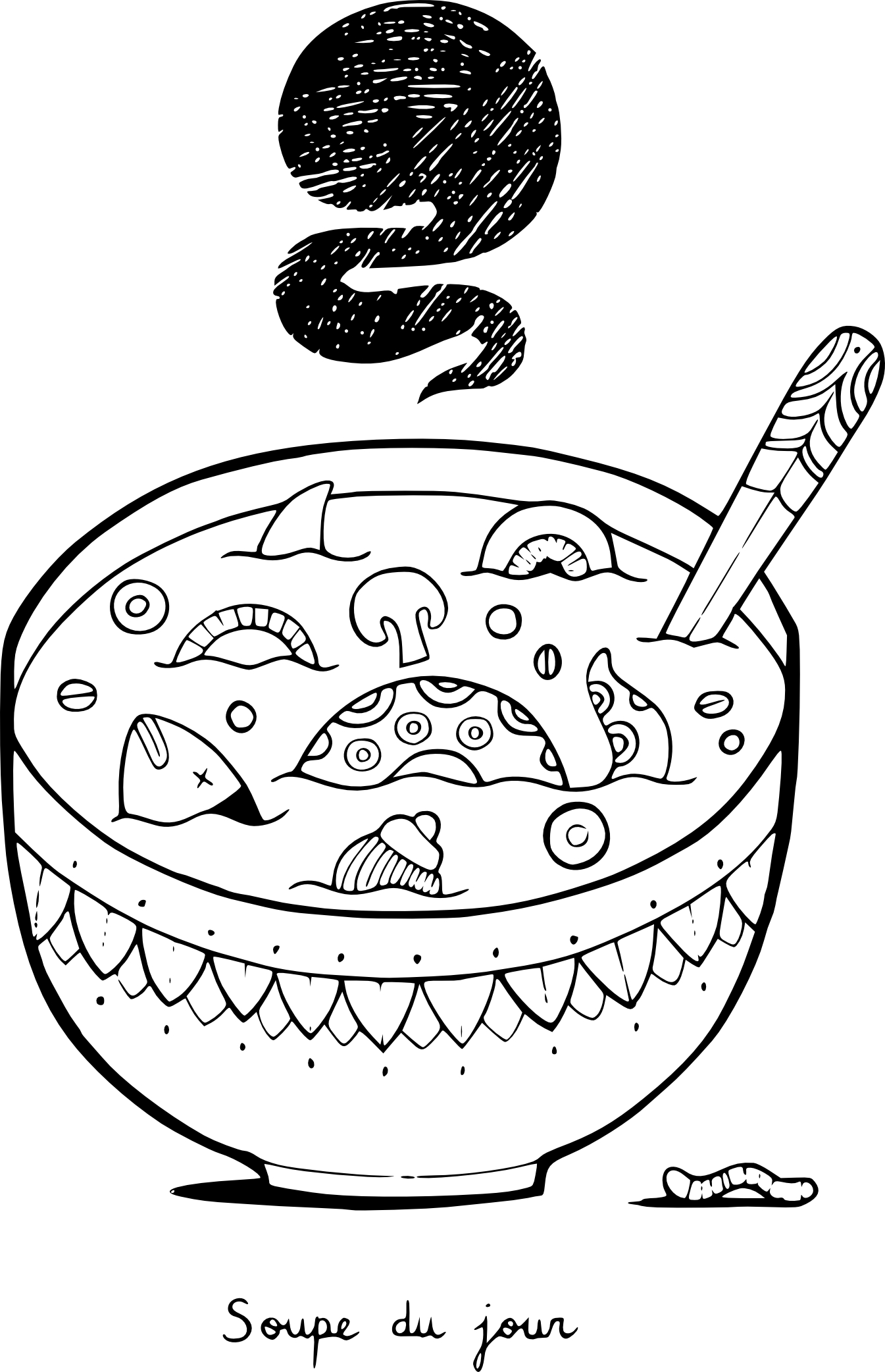 Soup coloring page