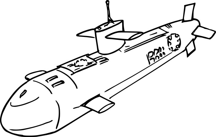 Submarine coloring page